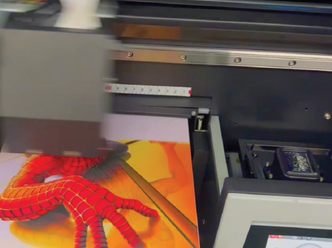 UV-A3 printing a leather sample